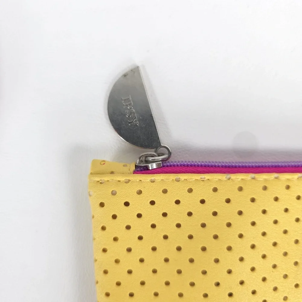 IPSY Yellow Mesh Orange Slice Zipper + Floral Makeup‎ Cosmetic Bags